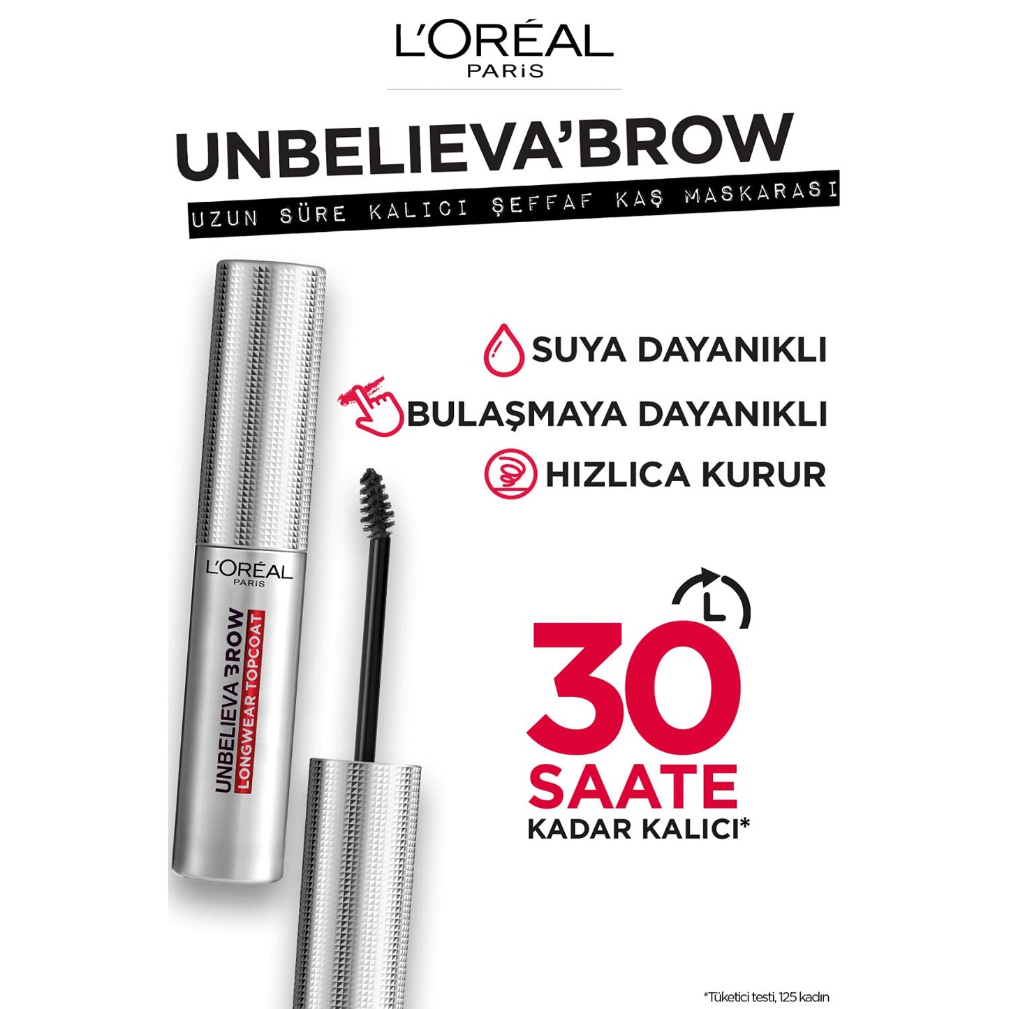 L'Oreal Paris Unbelieva'Brow Longwear Topcoat Fixes and Defines Eyebrows Can be Used with Any Product Up to 30 Hours Hold, Clear