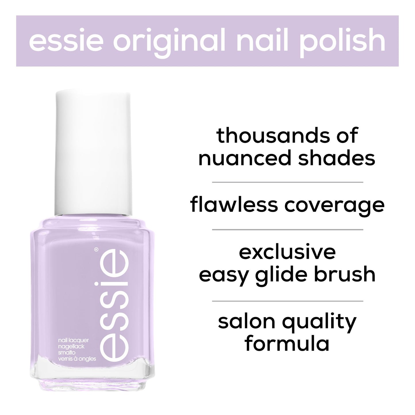 Essie Nail Polish 37 Lilacism Light Lilac Colour, Original High Shine and High Coverage Nail Polish 13.5 ml