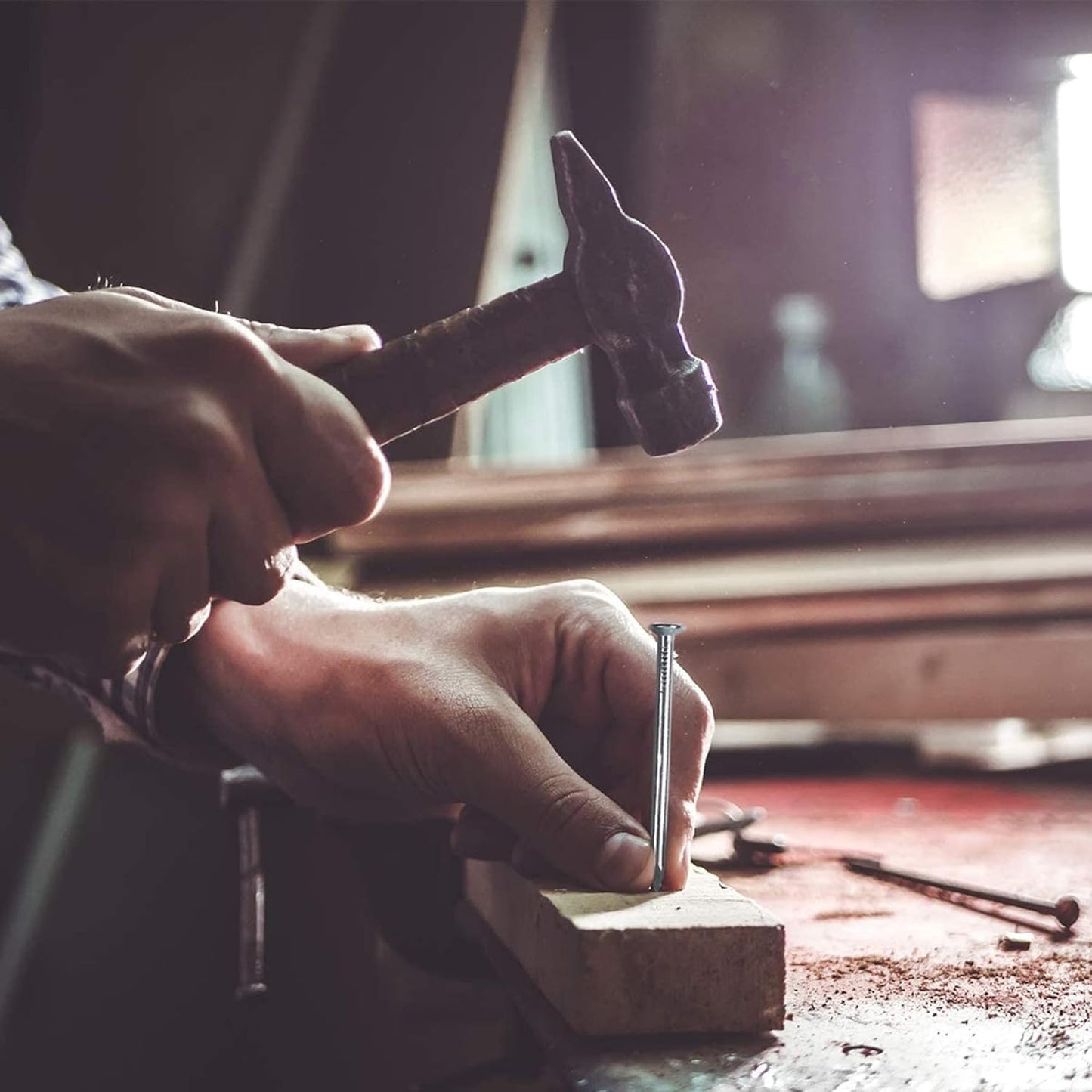 260-Piece Steel Nail Set with Organizer Box – Heavy-Duty Assorted Panel Pins for Picture Hanging, Wood, Wall & DIY Repairs – by Elite Majestic Tools