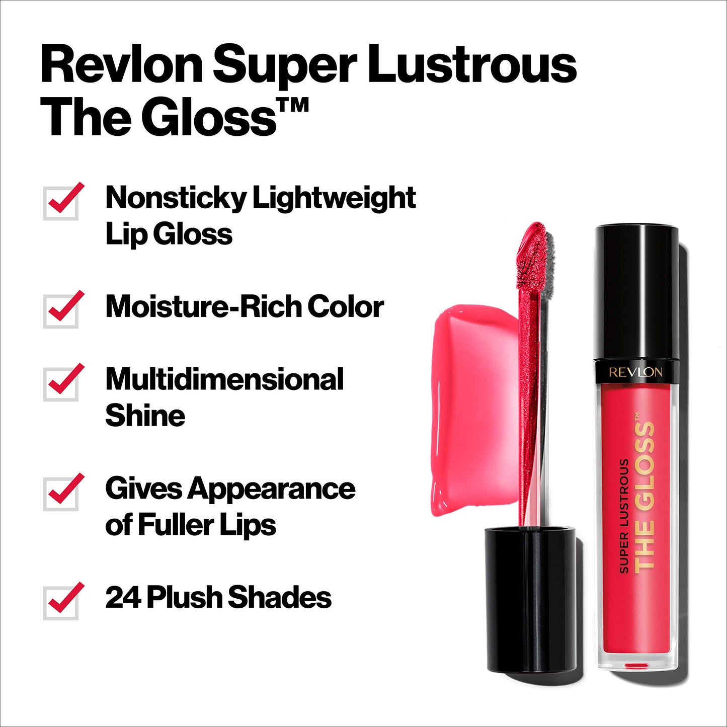 Revlon Super Lustrous Lip Gloss, High Impact Lipcolor with Moisturizing Creamy Formula, Infused with Agave, Moringa Oil, & Cupuacu Butter, Super Natural (215)