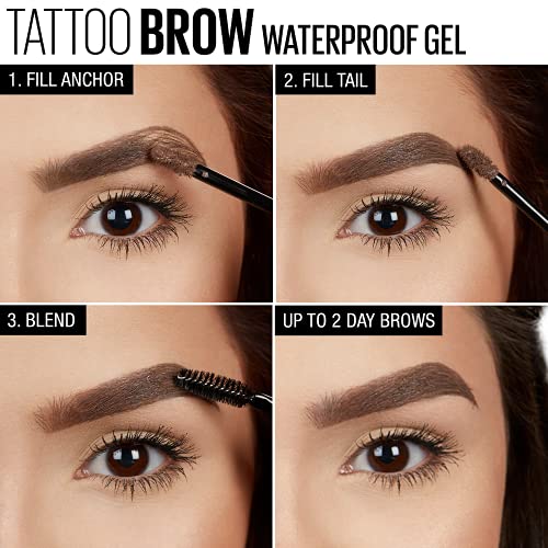 Maybelline Eyebrow, Tattoo Brow Longlasting Waterproof Eyebrow Gel 07 Black