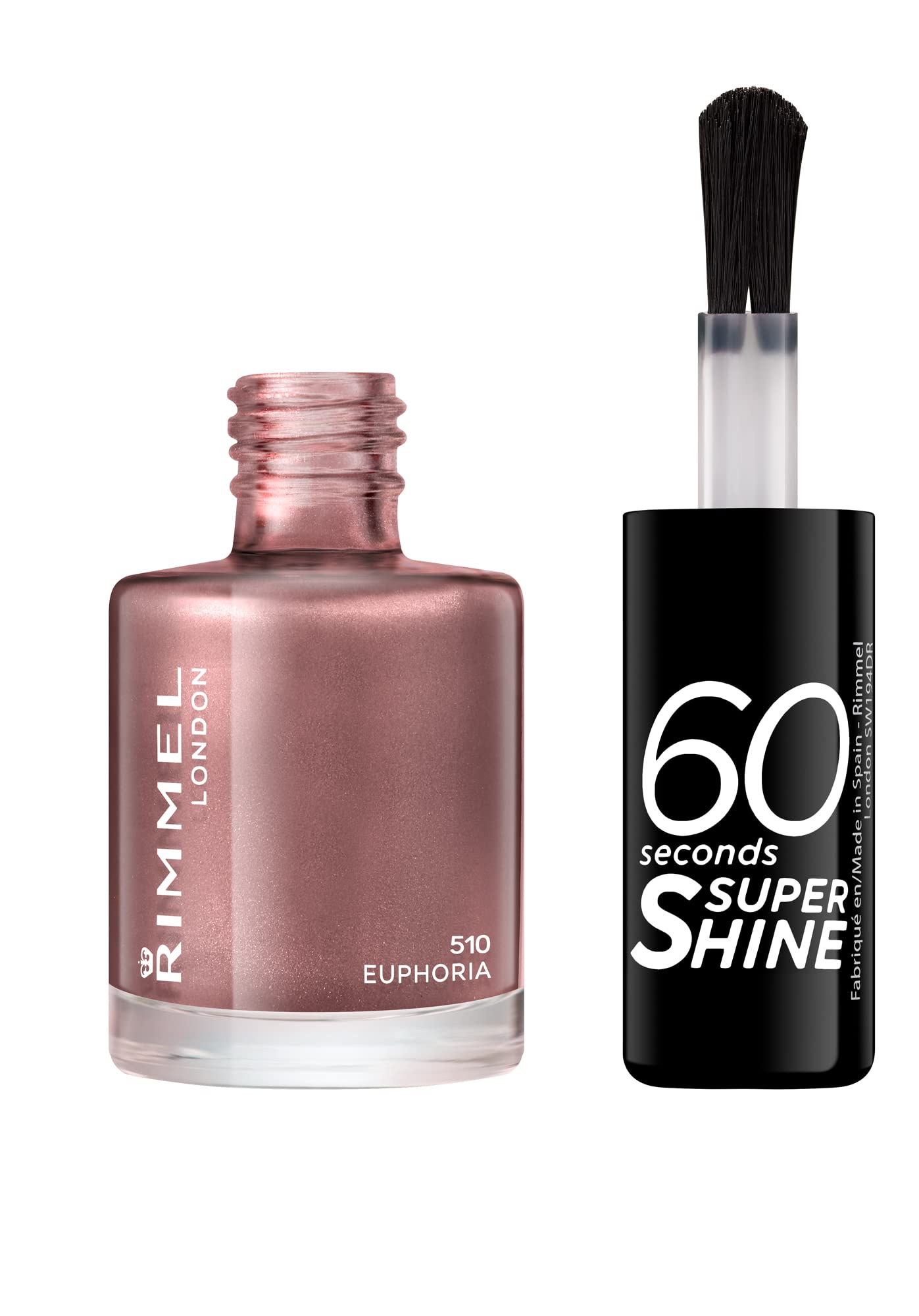 Rimmel 60 Seconds Super Shine Nail Polish - 8 ml, Euphoria nude/shimmer