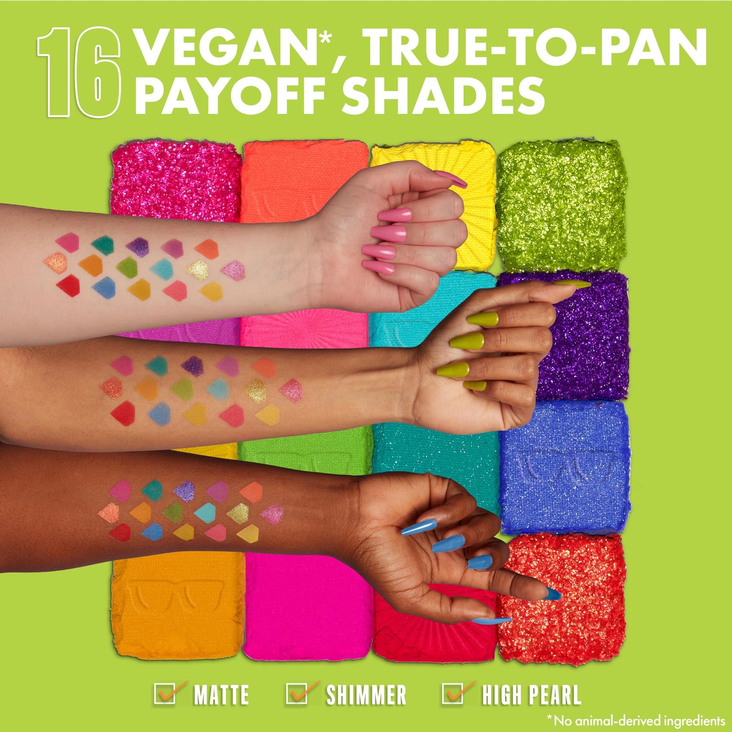 NYX Professional Makeup Ultimate Shadow Palette, 16 Vibrant True-To-Pan Eyeshadow Shades, Metallics, Shimmers, Colours and Nudes in Pressed Pigments, Vegan Formula, Warm Neutrals, 0.8 g