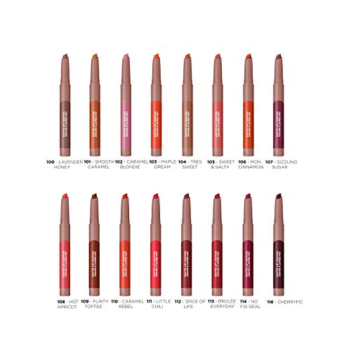 L'Oreal Paris Infallible Very Matte Lip Crayon Lipstick, Smudge Proof, Plum Lipstick, 112 Spice of Life, 1 kg