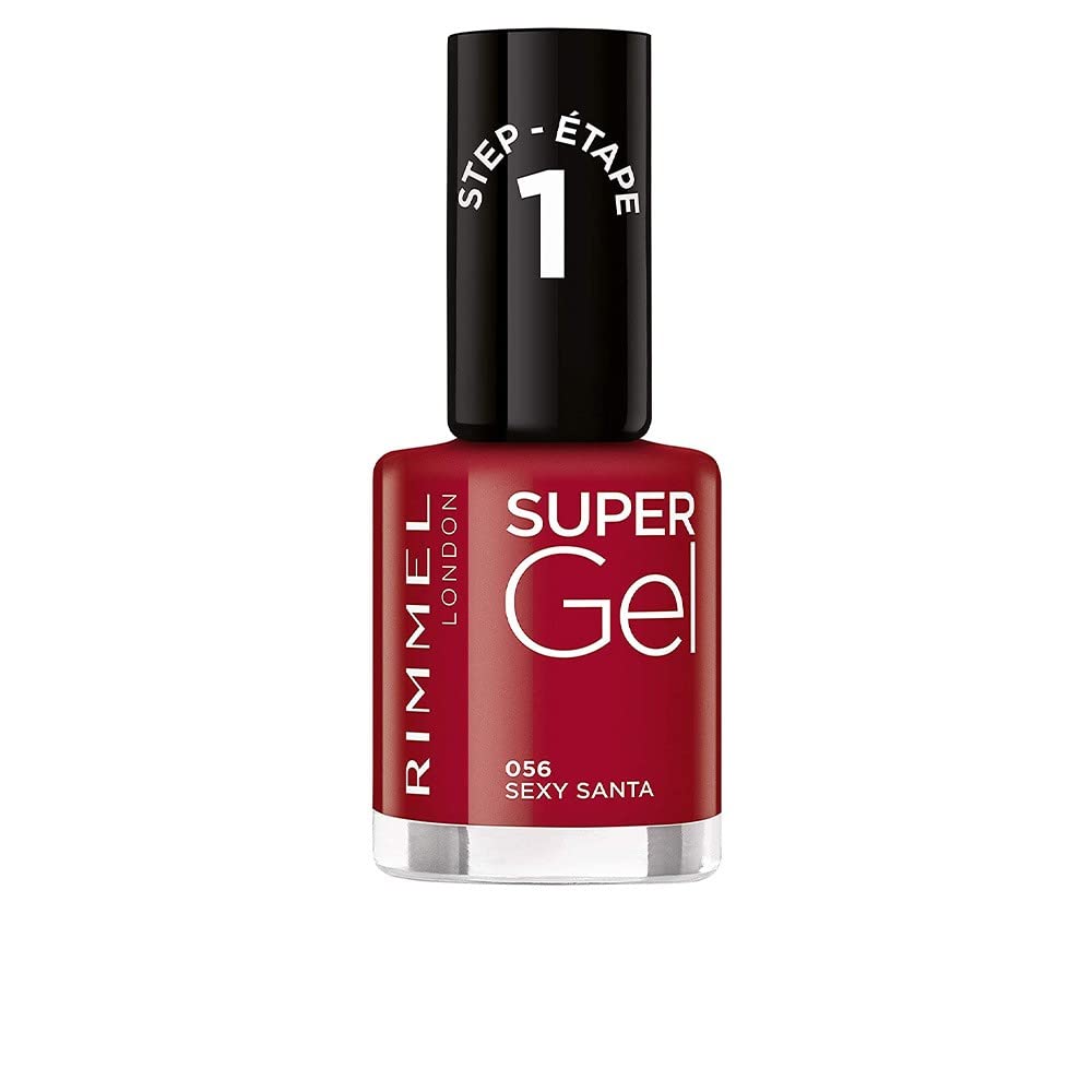 Rimmel London Super Gel Nail Polish At-Home Gel Manicure, Sexy Santa, Red Shades - 12ml