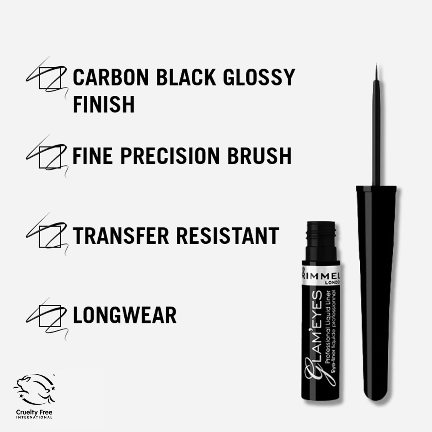 Rimmel Glam'eyes Professional Liquid Eye Liner, Black Glamour