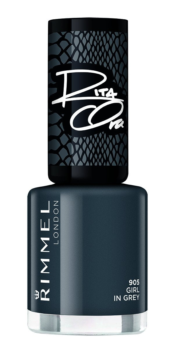 Rimmel London 60 Seconds Super Shine Nail Polish, 905 Girl In Grey, 8 ml, Packaging May Vary