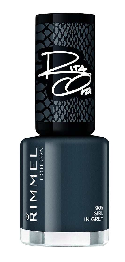 Rimmel London 60 Seconds Super Shine Nail Polish, 905 Girl In Grey, 8 ml, Packaging May Vary