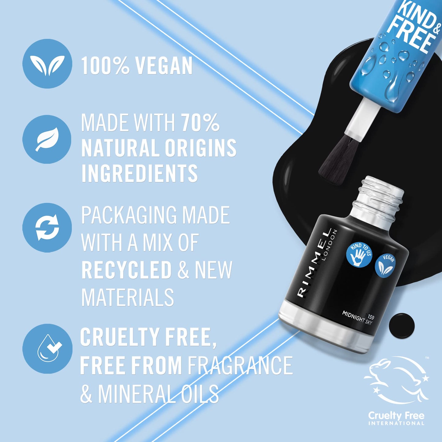 Rimmel London Kind and Free Clean Nail Polish 8ml