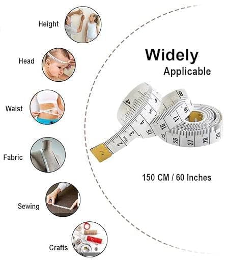 Double Sided Body Measuring Tape for Body and Waist, Perfect for Sewing/Tailors Tape, Soft & Smart Fabric Measure Tapes Durable Flexible Fiber Glass Material, 150cm / 60 inches