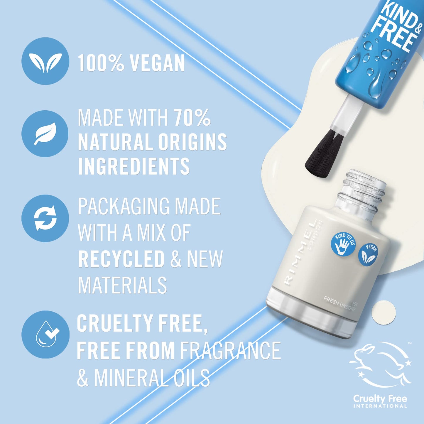 Rimmel London Kind and Free Clean Nail Polish 8ml